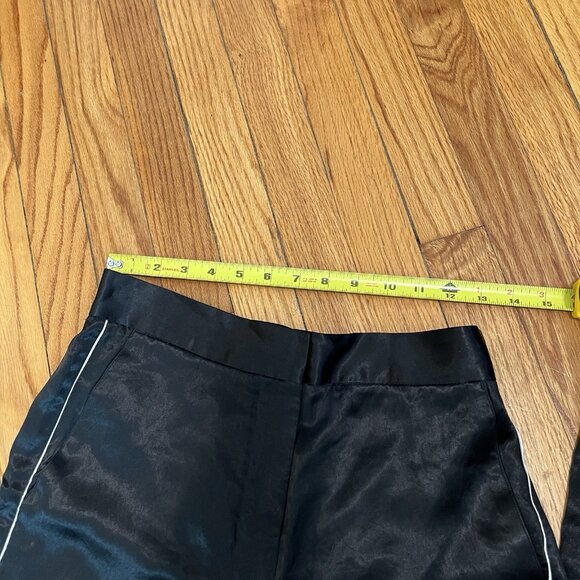 Babaton Aritzia Black Satin Tuxedo Stripe Wide Leg Pants Size 4 - Picture 10 of 10